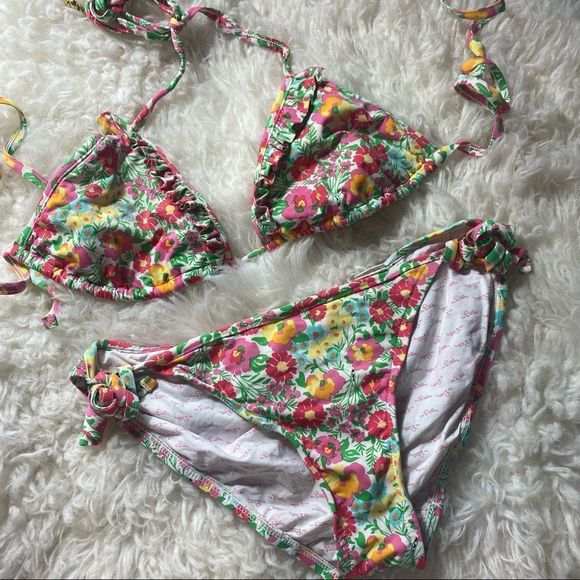 Lilly Pulitzer Other - Lilly Pulitzer Ants on Parade floral colorful pink green string bikini XS